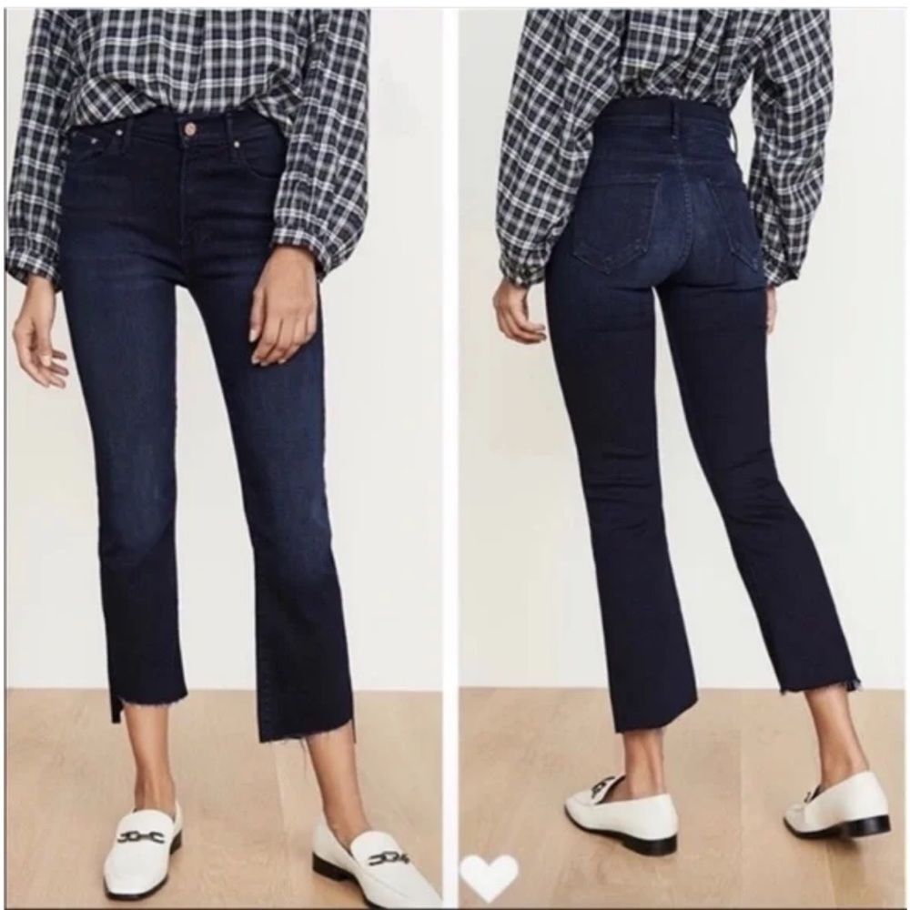 MOTHER Denim The Insider Crop Step Jeans Fray in After Party Wash size 25